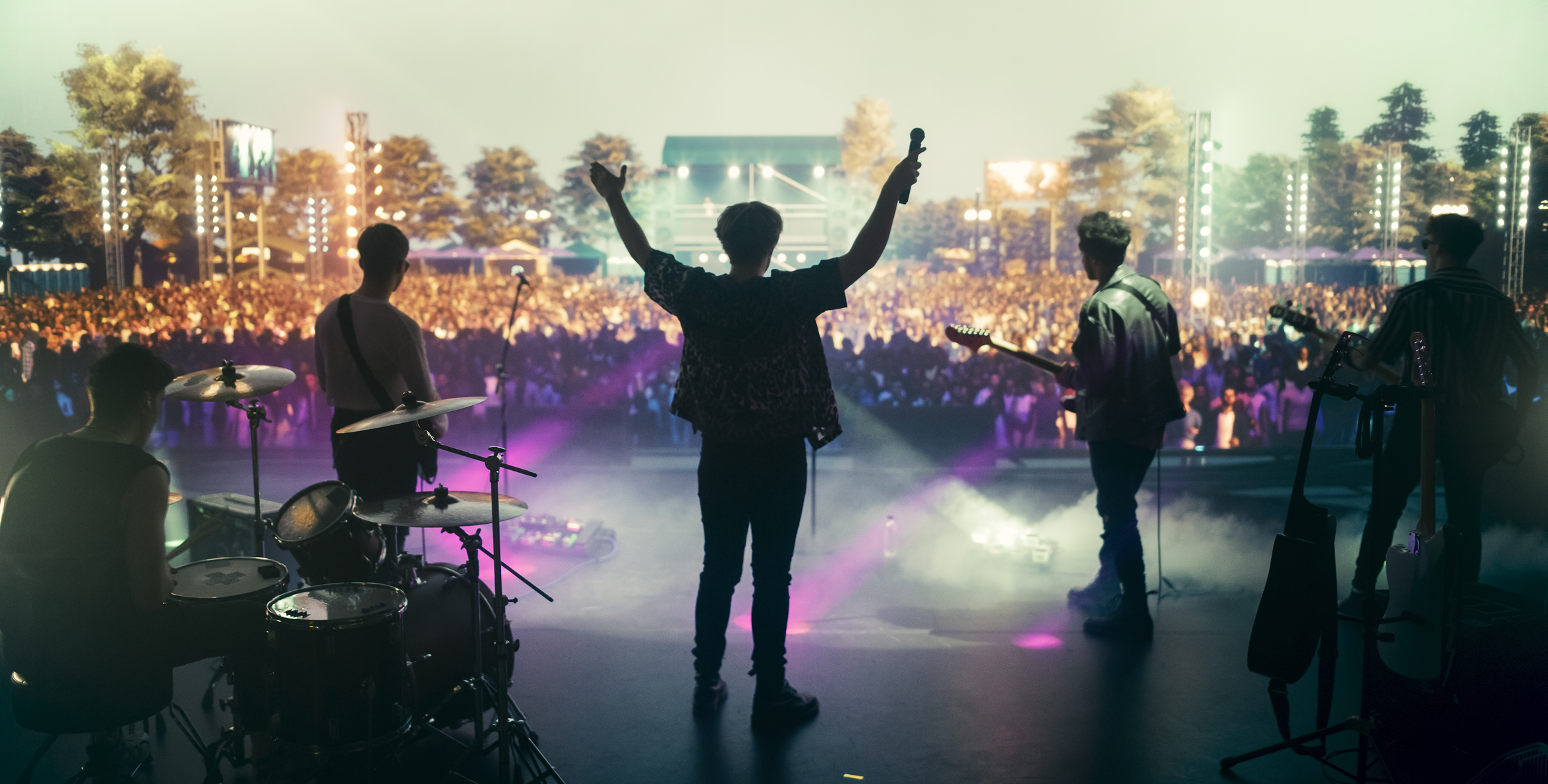 Crowd enjoying live music performance