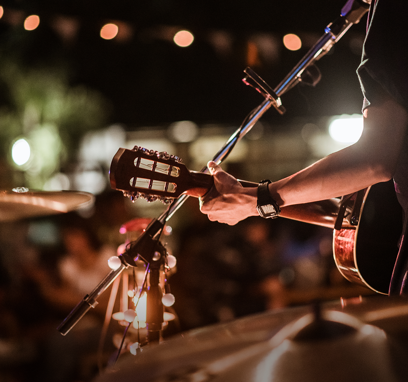 Live music performance with guitar